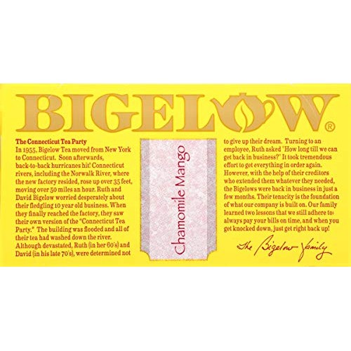 Bigelow Chamomile Mango Herbal Tea 20-Count Boxes Pack Of 6, 1