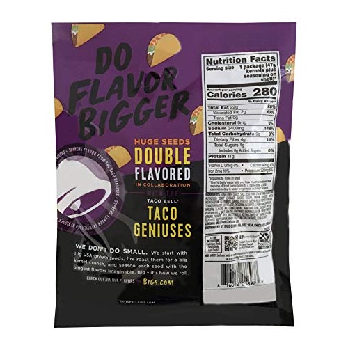 Bigs Taco Bell Taco Supreme Sunflower Seeds 3.63 Oz - Pack Of 3