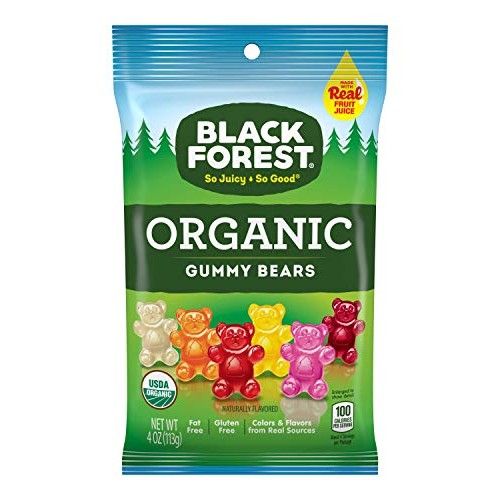 Black Forest Organic Gummy Bears Candy, 4 Oz Bag, Pack Of 12