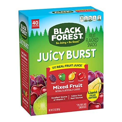 Black Forest Fruit Snacks Juicy Bursts, Mixed Fruit, 0.8 Ounce