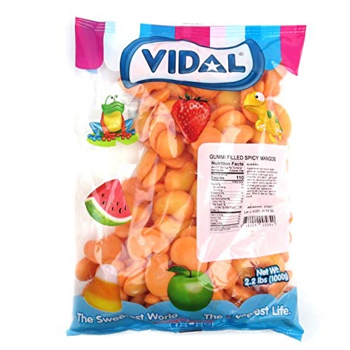 Vidal Gummi Filled Spicy Mangoes Candy 22 Lb Bag In A 6403