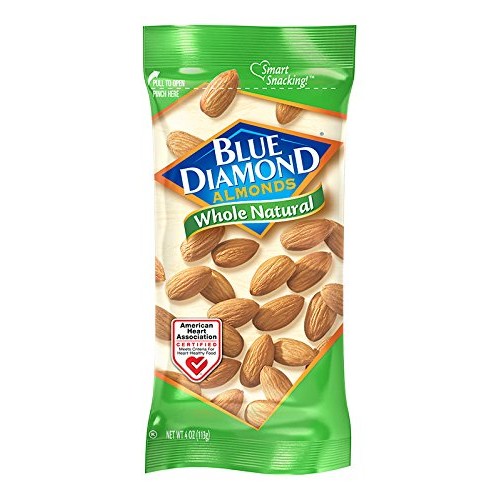 Blue Diamond Almonds, Raw Whole Natural, 4 Ounce Pack Of 12