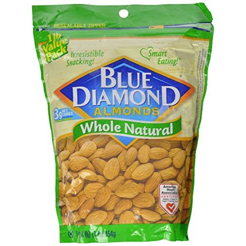 Blue Diamond Almonds Whole Natural, 16 Oz.