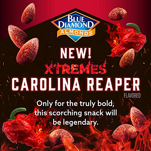 Blue Diamond Almonds Xtremes Carolina Reaper Flavored Almonds, 6