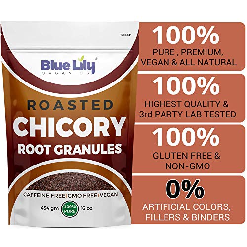 Blue Lily Chicory Root Roasted Granules 16 Oz 1 Pound Caffeine