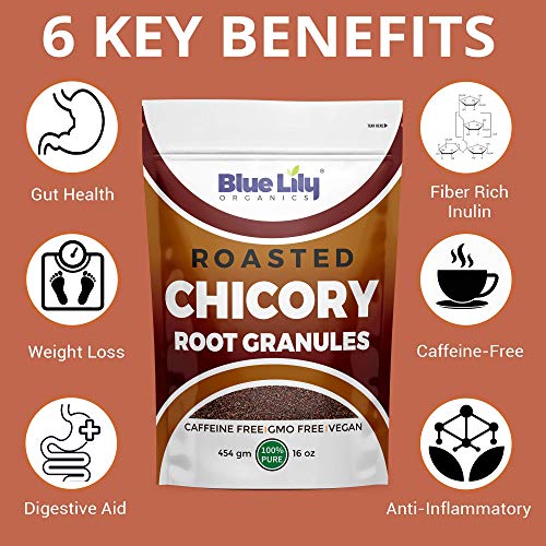 Blue Lily Chicory Root Roasted Granules 16 Oz 1 Pound Caffeine