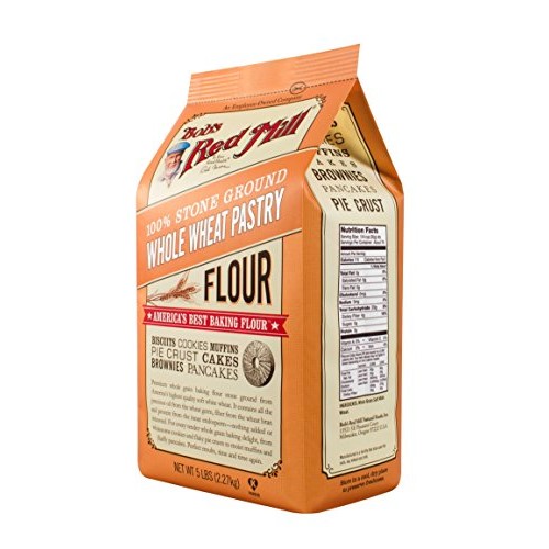 Bobs Red Mill Whole Wheat Pastry Flour, 5 Pound Pack Of 4