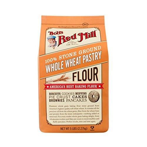 Bobs Red Mill Whole Wheat Pastry Flour, 5 Pound Pack Of 4