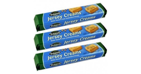 Bolands Jersey Creams, 3 bag pack, Irish Butter Flavored, Cream Filled  Biscuits, 125g per bag