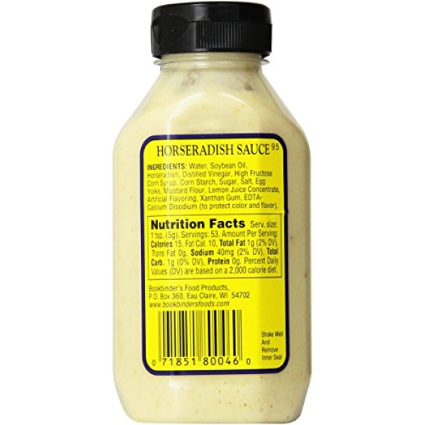 Bookbinders Horseradish, Sassy Sauce, Creamy, 9.5Ounce (Pack