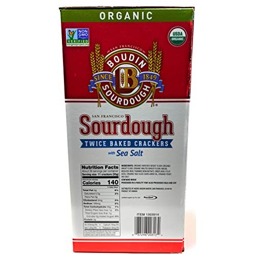 Boudin New Organic Sourdough Crackers Family Size 28Oz, 1 Box