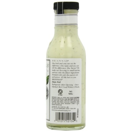 Briannas Ranch Salad Dressing, Classic Buttermilk, 12 Ounce