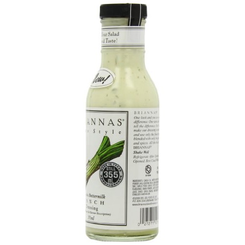 Briannas Ranch Salad Dressing, Classic Buttermilk, 12 Ounce