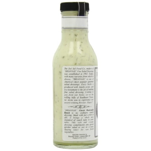 Briannas Ranch Salad Dressing, Classic Buttermilk, 12 Ounce