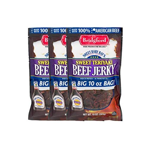 Bridgford Sweet Baby Rays Sweet Teriyaki Beef Jerky, High Prote