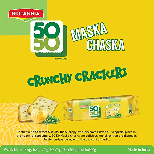 Britannia Crackers 50 50 Maska Chaska Biscuit - Original Baked S...