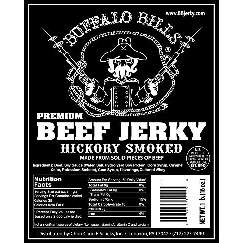 Buffalo Bills 16Oz Premium Hickory Beef Jerky Pieces Hickory Sm