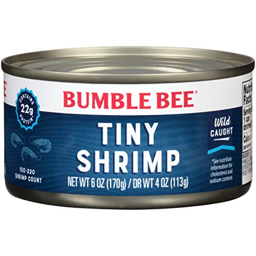 Bumble Bee Tiny Shrimp, High Protein Food, Keto Food And Snacks,