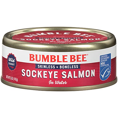 Bumble Bee Skinless & Boneless Sockeye Salmon in Water, 5 oz Can...