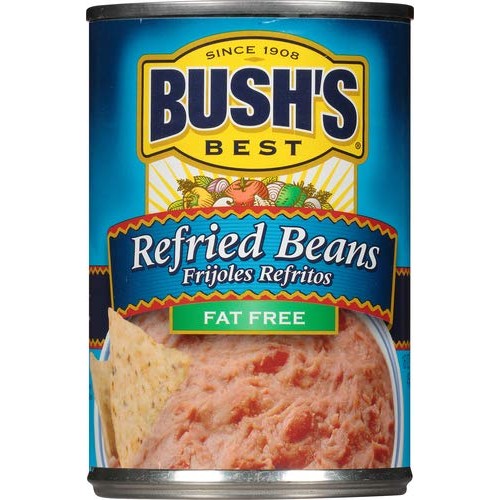 Bushs Best Fat Free Refried Beans, 16 Oz