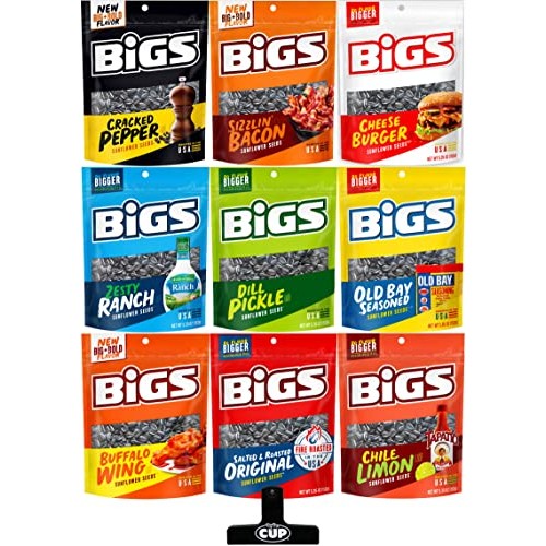 Bigs Flavored Sunflower Seed Variety, 5.35oz Bags Pack of 9 wi...