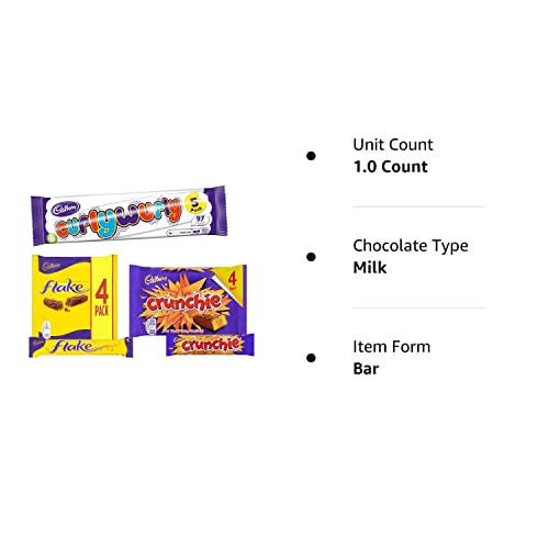 Cadbury Chocolates Variety Pack 4 Crunchie + 4 Flake + 4 curly w...