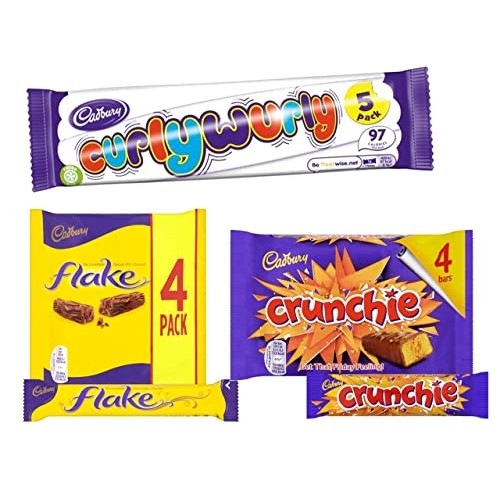 Cadbury Chocolates Variety Pack 4 Crunchie + 4 Flake + 4 curly w...