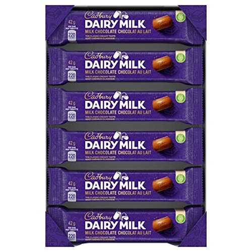 Cadbury Cholocate Bar, Regular Size 42g/Bar Dairy Milk Milk Cho...