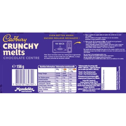 Cadbury Crunchy Melts Chocolate Centre 156G