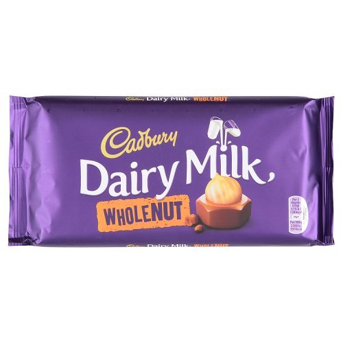 Cadbury Dairy Milk Wholenut Packet Plastic Hand Held Chocolate,