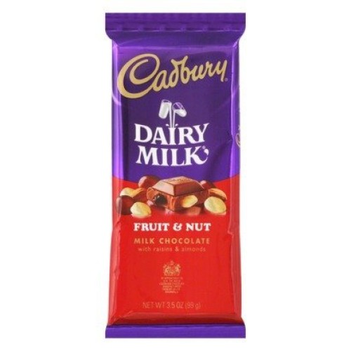 Cadbury Fruit And Nut Milk Chocolate Bar 3.5Oz 7-Pack