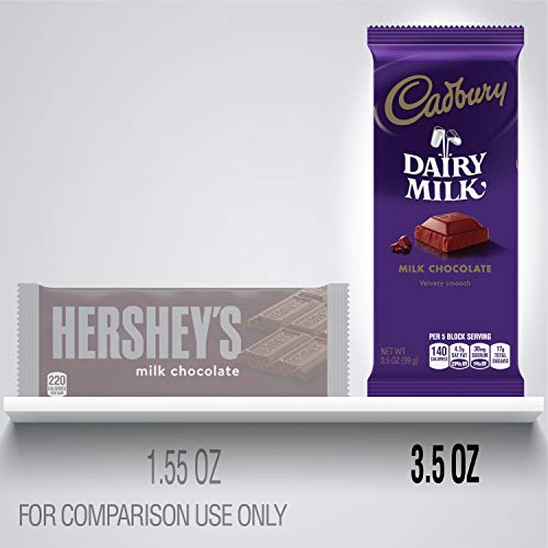 Cadbury Milk Chocolate Candy, 3.5 Ounce, Full Size Bars, 14 Count