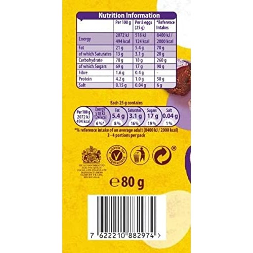 Cadbury Mini Chocolate Eggs Bag 80g – Solid milk mini chocolate ...