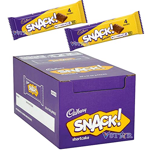 Cadbury Snack Shortcake Chocolate Biscuit, Pack of 36 x 40g