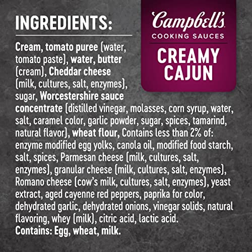 Campbell’S Cooking Sauces, Creamy Cajun Sauce, 11 Oz Pouch