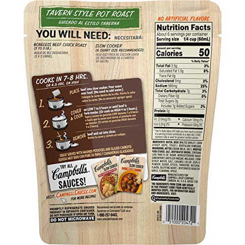 Campbell’S Cooking Sauces, Tavern Style Pot Roast, 13 Oz Pouch