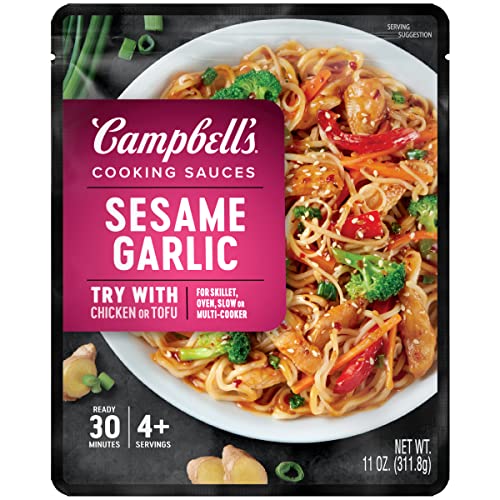 Campbells Cooking Sauces, Sesame Garlic, 11 Oz Pouch