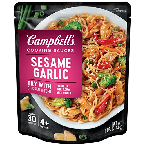 Campbells Cooking Sauces, Sesame Garlic, 11 Oz Pouch