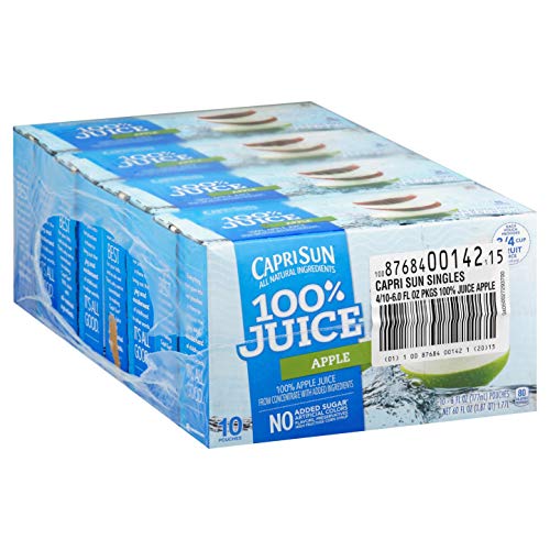 Capri Sun Apple Juice Pouch 6Oz Pouches, 4 Boxes Of 10