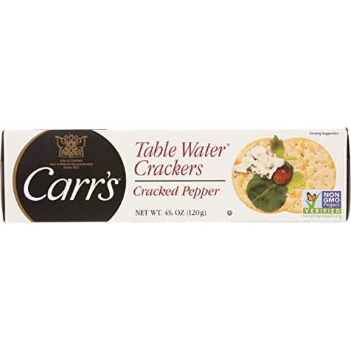 Carrs Table Water Crackers, Cracked Pepper, 4.25 Oz