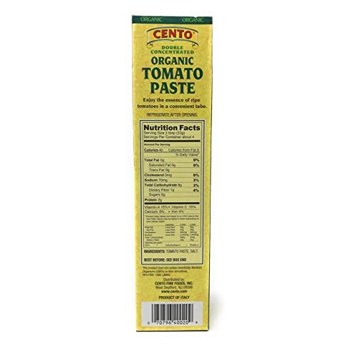 Cento Double Concentrated ORGANIC Tomato Paste - 2/ 4.56 oz tubes