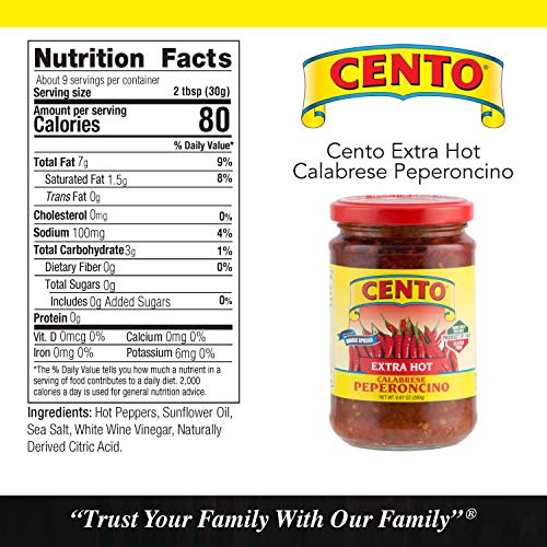 Cento Extra Hot Calabrese Pepperoncino Hoagie Spread, 9.87 Ounce