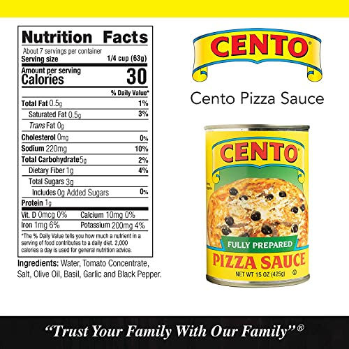 Cento Italian Style Pizza Sauce, 15 Ounce Pack of 6