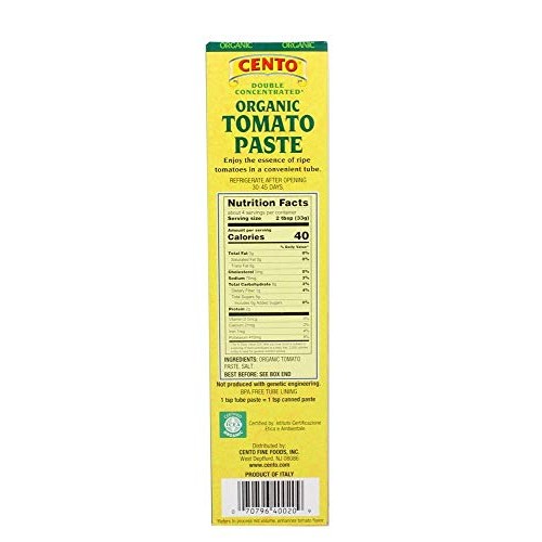 Cento Organic Double Concentrated Tomato Paste in a Tube 4.56 0z...