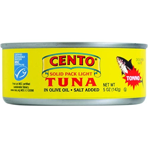 Cento Solid Packed Tuna In Olive Oil, 5-Ounce Cans Pack Of 24