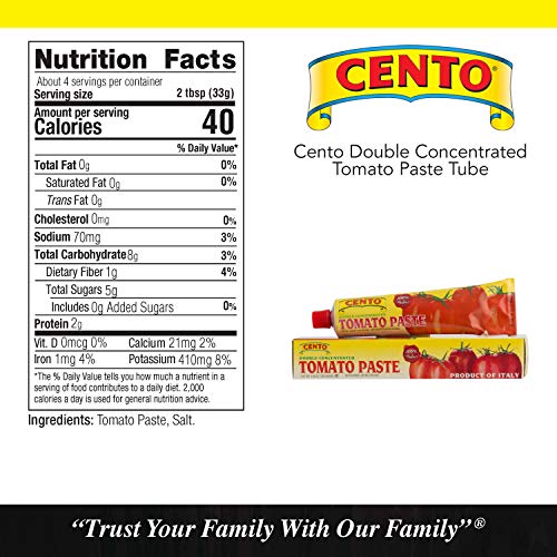 Cento Tomato Paste, 4.56-Ounce Tube Pack of 12