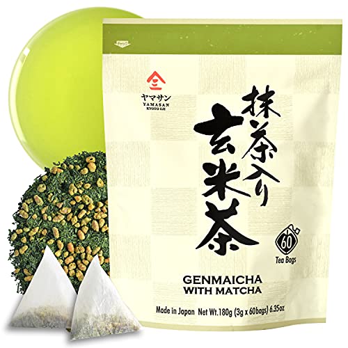 Genmaicha green tea with Matcha, roasted brown rice tea, Low caf...