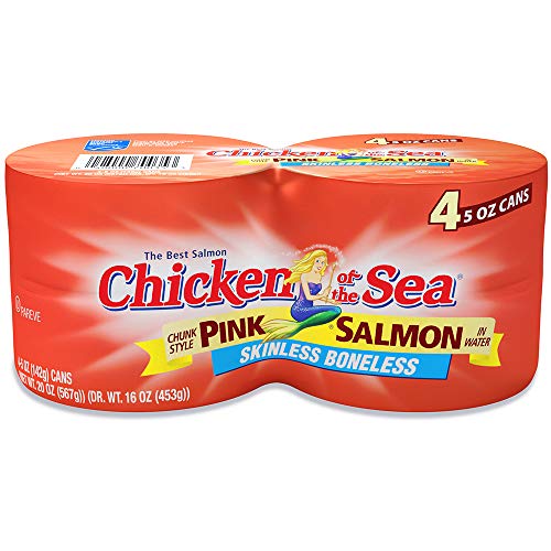 Chicken of the Sea Pink Salmon, Wild-Caught, Skinless & Boneless...