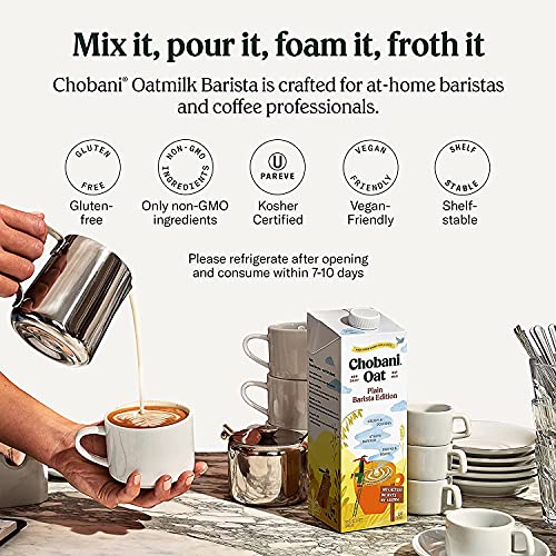 Chobani Oat Milk, Plain Oat Barista Edition, Shelf Stable Non Da...