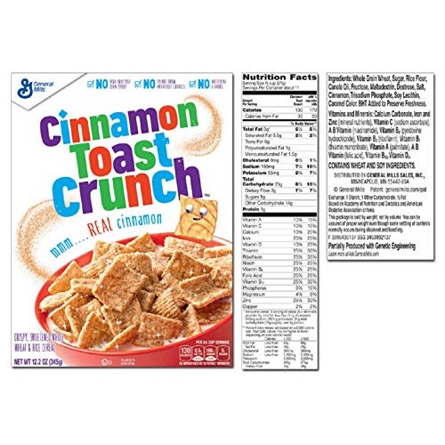 General Mills Cinnamon Toast Crunch, Reduced Sugar Cereal, 1-Oun